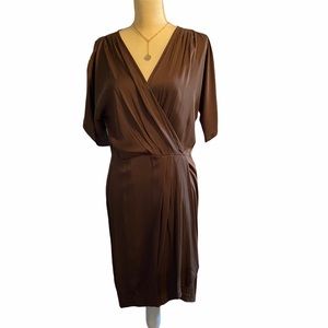 Diane von Furstenberg Genevieve Brown Silk Dress